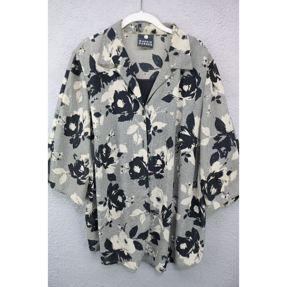 Maggie Barnes Button-Up Layered Blouse-Size 28
